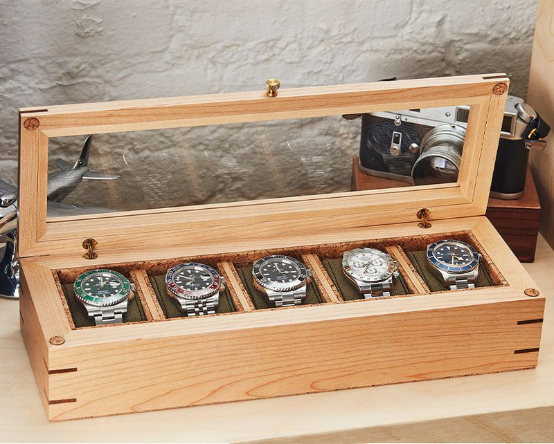 Wolf Analog Shift Flatiron II 5-Piece Watch Box